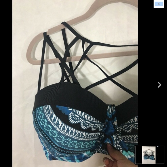 NWT Paramour Strappy Printed Bralettte Bikini Top [SZ 3X‎ ] - Picture 3 of 10